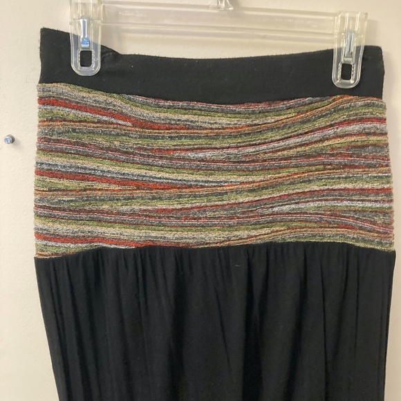 Cherry K black maxi skirt with colorful waist, size L - Picture 2 of 4